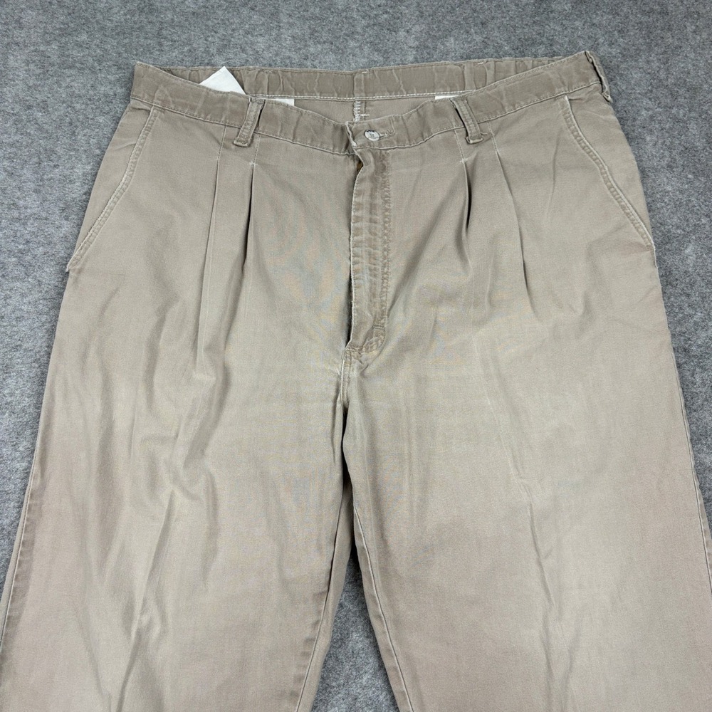 Wrangler Timber Creek Pants Mens 40x30 Khaki Pleated Chino Workwear Casual Cargo